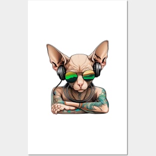 Dj Sphynx Cat Posters and Art